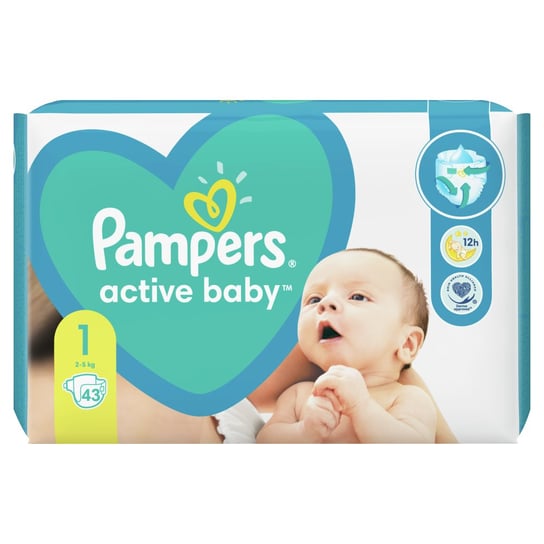 Pampers Active Baby, rozmiar 1, 43 pieluszek, 2kg-5kg Pampers