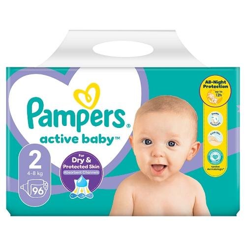 Pampers Active Baby, rozmiar 2, 4-8kg, 96szt. Pampers