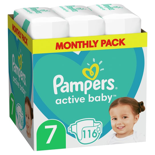 Pampers, Active Baby, rozmiar 7, 15+ kg, 116 szt. Pampers