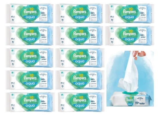 PAMPERS AQUA HARMONIE WIPES CHUSTECZKI NAWILŻANE 12x48=576 SZT Pampers