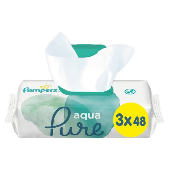 Pampers, Aqua Pure, Chusteczki nawilżane dla niemowląt, 3x48 szt. Pampers