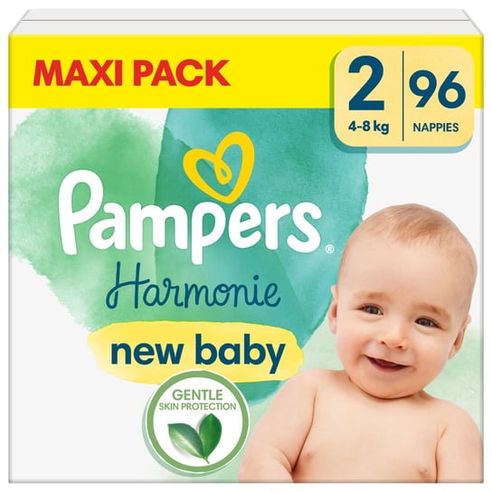 Pampers, Harmonie Baby Pieluszki jednorazowe, rozmiar 2, 4-8 kg, 96 szt. Pampers