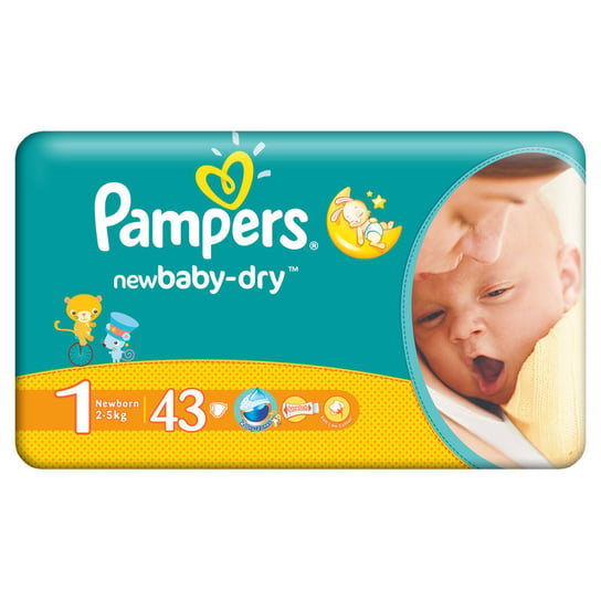 Pampers, New Baby, Pieluchy jednorazowe, rozmiar 1, Newborn, 2-5 kg, 43 szt. Pampers