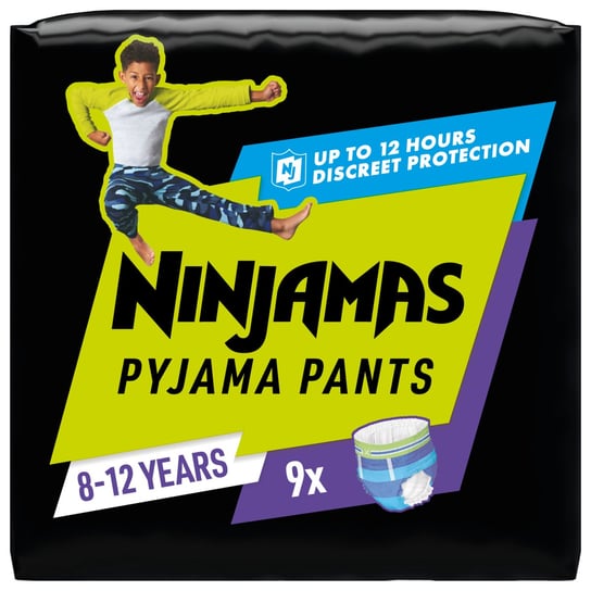Pampers Ninjamas Chłopiec Pieluchomajtki, 9 pary pieluchomajtek 8 lat Ninjamas