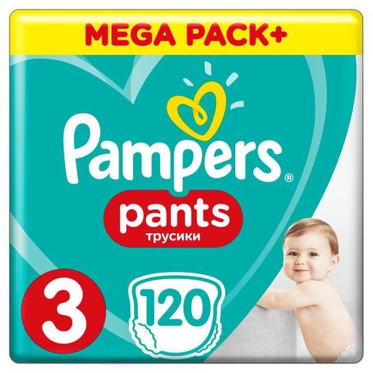 Pampers, Pants, Mega Box, Pieluchomajtki, rozmiar 3, 6-11 kg, Zapas na miesiąc, 120 szt. Pampers