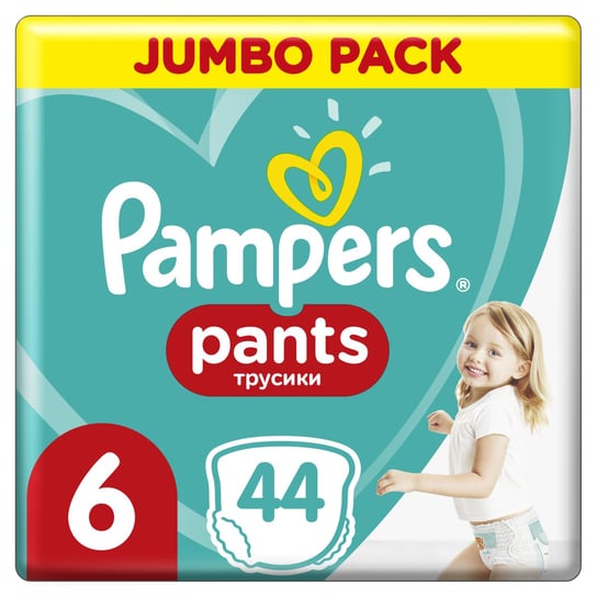 Pampers, Pants, Pieluchomajtki, rozmiar 6, Extra Large, Jumbo Pack, 44 szt. Pampers