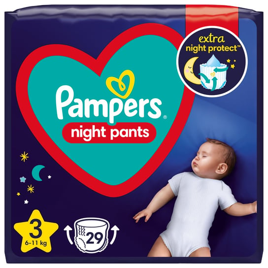 Pampers, Pieluchomajtki Night Pants Vp 3-Midi, 29 szt. Pampers