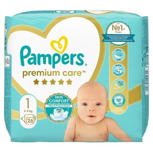 Pampers Premium Care 1 Newborn 2kg-5kg, 26 szt. Pampers