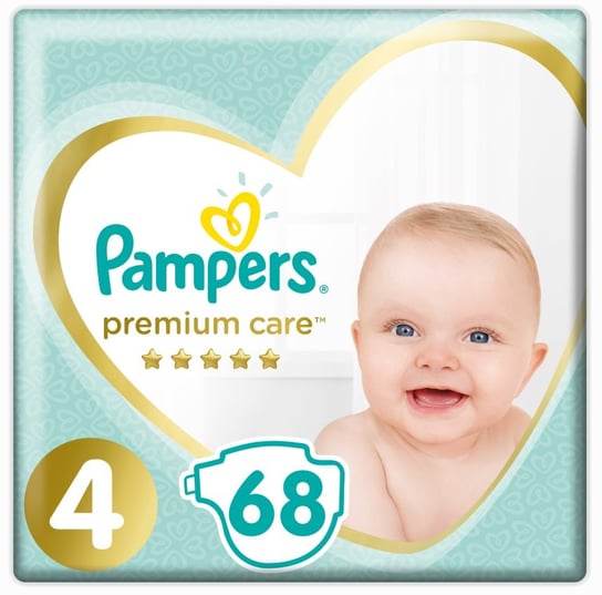 Pampers, Premium Care, Jumbo Pack, Pieluchy jednorazowe, rozmiar 4, Maxi, 9-14 kg, 68 szt. Pampers