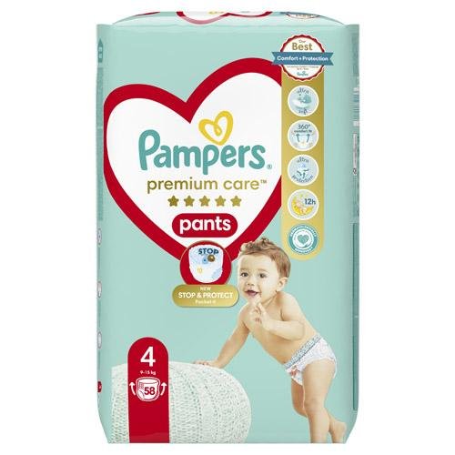 Pampers Premium Care Pants 4 Pieluchomajtki Maxi, 58 sztuk P&G