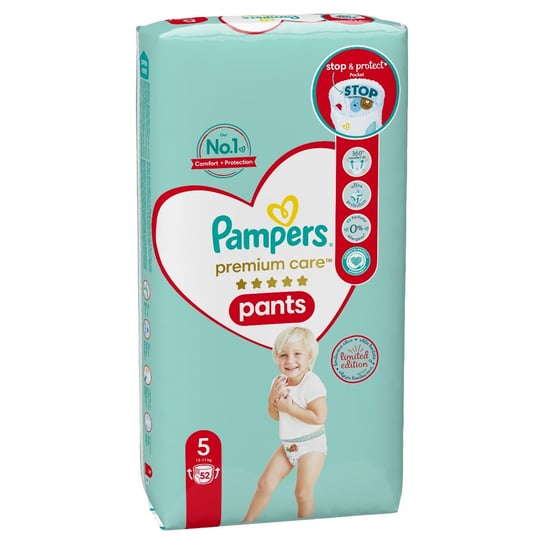 Pampers Premium Care Pants Junior pieluszki jednorazowe, rozmiar 5, 12-17 kg, 52 szt. P&G