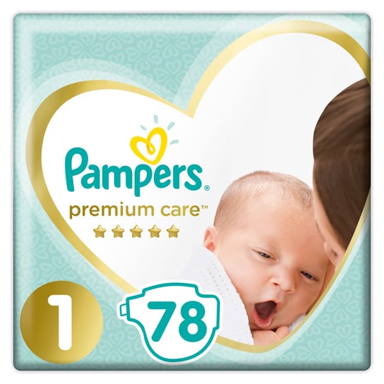 Pampers, Premium Care, Pieluchy jednorazowe, rozmiar 1, Newborn, 2-5 kg, 78 szt. Pampers