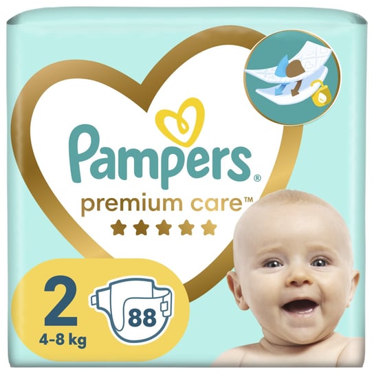Pampers Premium Care, pieluchy jednorazowe, rozmiar 2, 88 sztuk, 4kg - 8kg Pampers