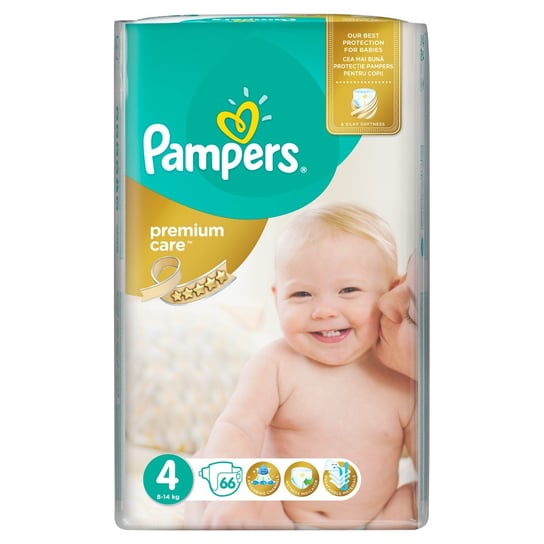 Pampers, Premium Care, Pieluchy jednorazowe, rozmiar 4, Maxi, 8-14 kg, 66 szt. Pampers