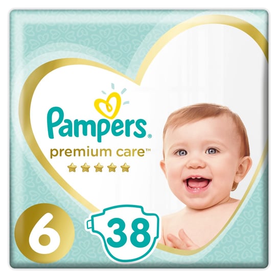 Pampers, Premium Care, pieluchy jednorazowe, rozmiar 6, Extra Large, 13+ kg, 38 szt. Pampers