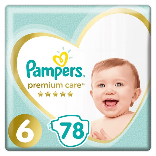 Pampers, Premium Care, Pieluchy jednorazowe, rozmiar 6, Extra Large, 13+ kg, 78 szt. Pampers