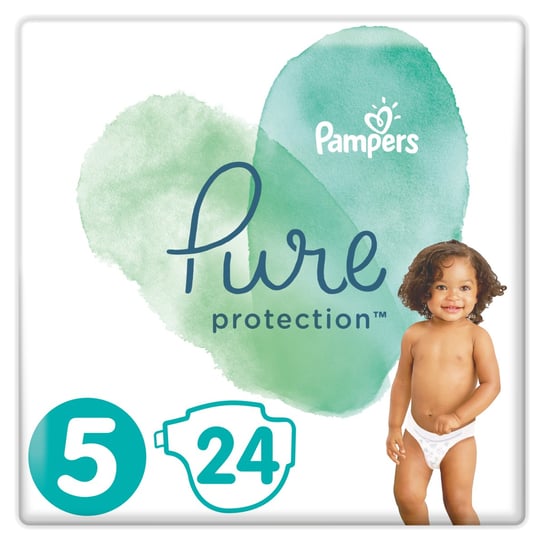 Pampers, Pure Protection, Pieluchy jednorazowe, rozmiar 5, 11-16 kg, 24 szt. Pampers