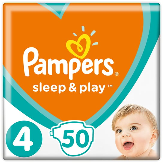 Pampers, Sleep&Play, Pieluchy jednorazowe, rozmiar 4, Maxi, 9-14 kg, 50 szt. Pampers