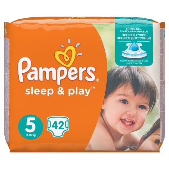 Pampers, Sleep&Play, Pieluchy jednorazowe, rozmiar 5, Junior, 42 szt. Pampers