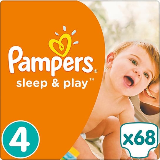 Pampers, Sleep&Play, Pieluszki jednorazowe, Maxi 4, Jumbo Pack, 68 szt. Pampers