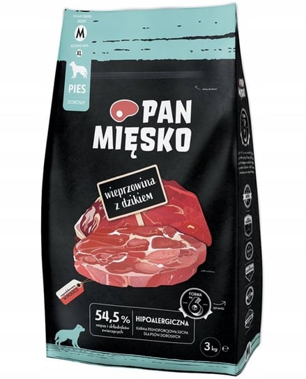 PAN MI��SKO Wieprzowina z Dzikiem 3kg Chrupki M PAN MIĘSKO