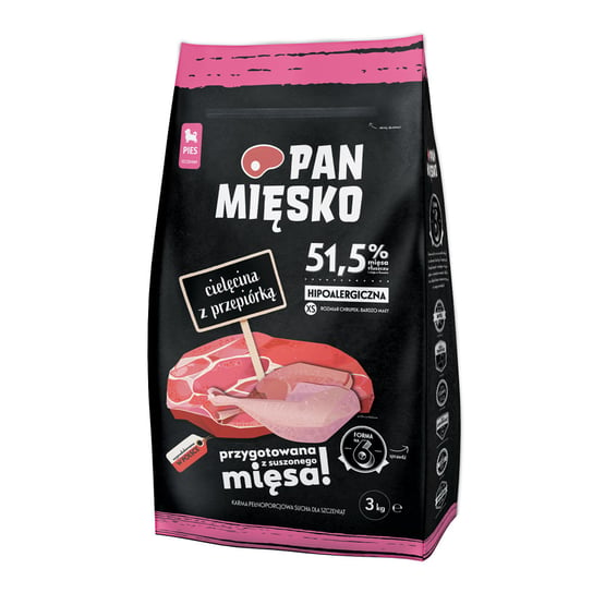 PAN MIĘSKO Cielęcina z przepiórką XS 3kg dla szczeniąt PAN MIĘSKO