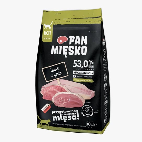 Pan Mięsko Sucha Karma Dla Kota Indyk Z Gęsią 10kg Chrupki Rozmiar S PAN MIĘSKO