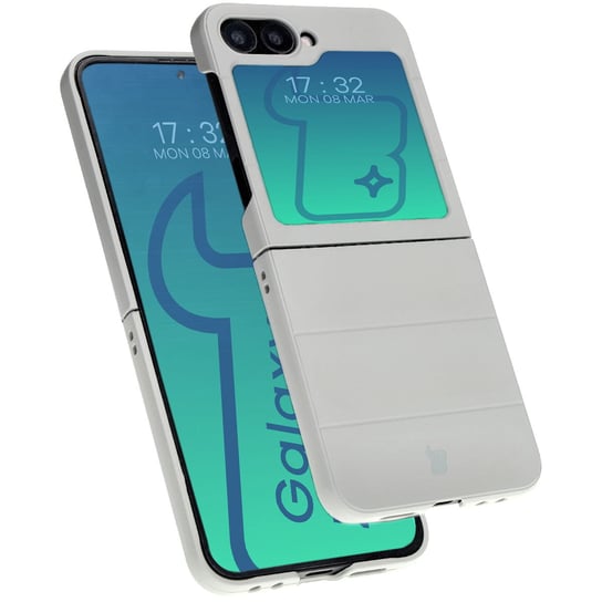 Pancerne etui Bizon Case Tur do Galaxy Z Flip6, jasnoszare Bizon