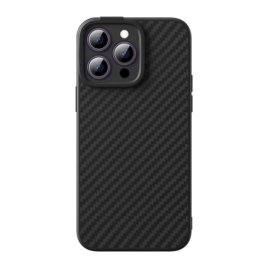 Pancerne etui iPhone 14 Pro Max kompatybilne z MagSafe szkło hartowane Baseus Synthetic Fiber - czarne Baseus