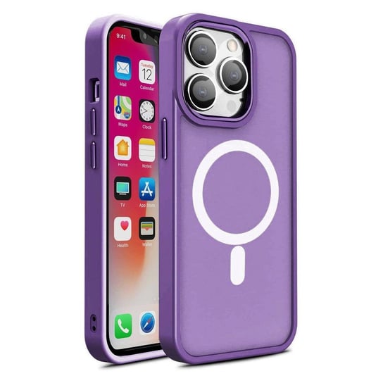 Pancerne magnetyczne etui iPhone 14 Pro MagSafe Color Matte Case - fioletowe Hurtel