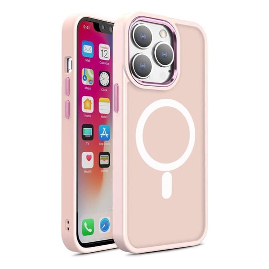 Pancerne magnetyczne etui iPhone 14 Pro Max MagSafe Color Matte Case - różowe Hurtel