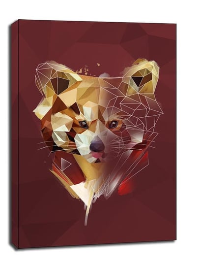 Panda Czerwona tło - obraz na płótnie 61x91,5 cm Galeria Plakatu