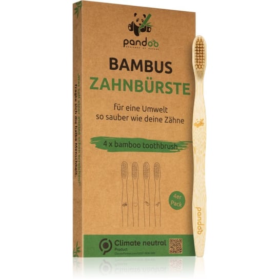 Pandoo Bamboo Toothbrush bambusowa szczoteczka do zębów Medium Soft 4 szt. Cupio
