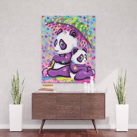 Pandy pod parasolem - malowanie po numerach 30x40 cm ArtOnly