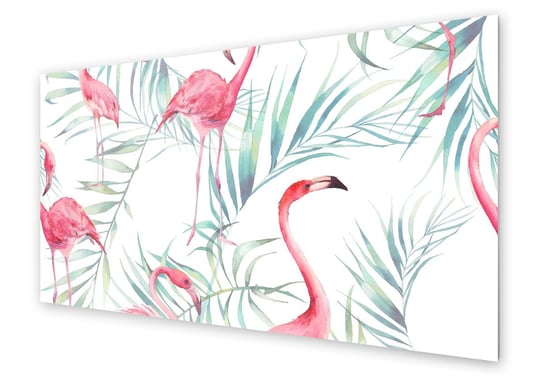 Panel kuchenny HOMEPRINT Akwarelowy wzór, flamingi 120x60 cm HOMEPRINT