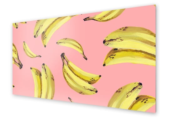 Panel kuchenny HOMEPRINT Banany na różowym tle 140x70 cm HOMEPRINT