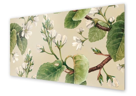 Panel kuchenny HOMEPRINT Białe kwiaty jabłoni 100x50 cm HOMEPRINT