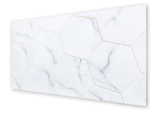 Panel kuchenny HOMEPRINT Białe sześciokątne płytki 120x60 cm HOMEPRINT