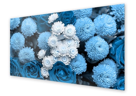 Panel kuchenny HOMEPRINT Błękitno białe kwiaty 100x50 cm HOMEPRINT