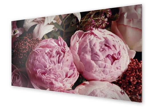 Panel kuchenny HOMEPRINT Bukiet różowych kwiatów 120x60 cm HOMEPRINT
