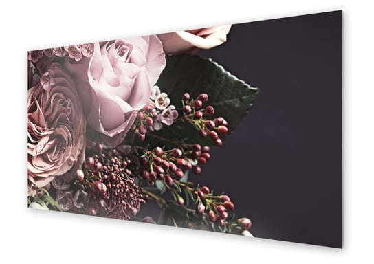 Panel kuchenny HOMEPRINT Bukiet różowych kwiatów 125x50 cm HOMEPRINT