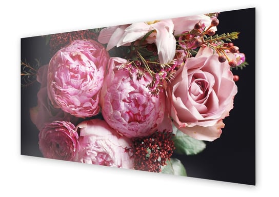 Panel kuchenny HOMEPRINT Bukiet z różowych kwiatów 125x50 cm HOMEPRINT