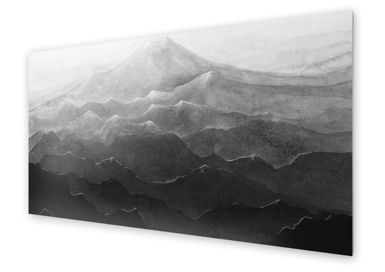 Panel kuchenny HOMEPRINT Czarno-białe górskie pasmo 140x70 cm HOMEPRINT