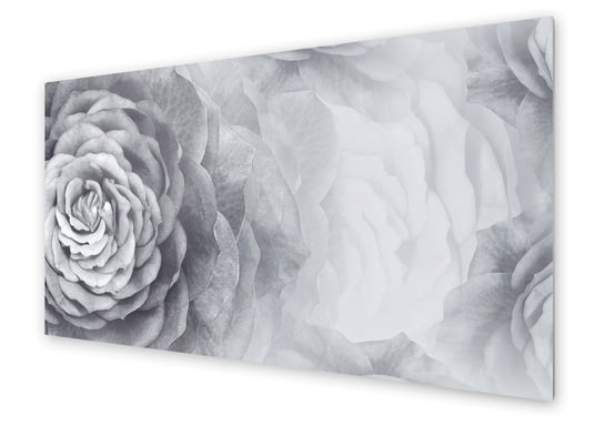 Panel kuchenny HOMEPRINT Czarno biały kwiat róży 120x60 cm HOMEPRINT