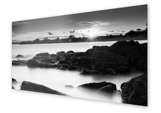 Panel kuchenny HOMEPRINT Czarno biały pejzaż morza 125x50 cm HOMEPRINT