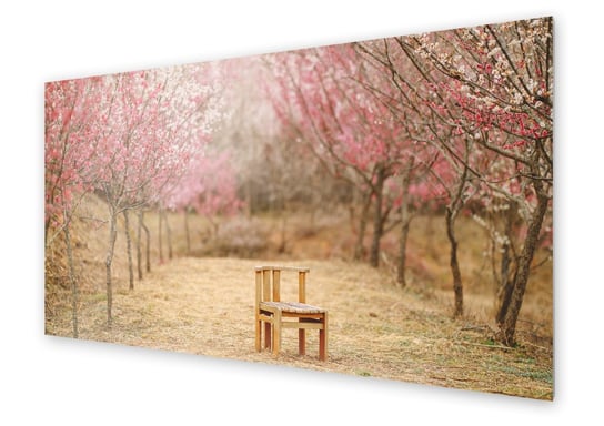 Panel kuchenny HOMEPRINT Drewniane krzesło w sadzie 100x50 cm HOMEPRINT