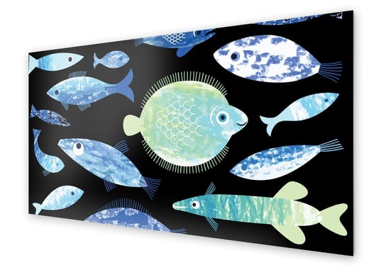 Panel kuchenny HOMEPRINT Dziecięce kolorowe ryby 125x50 cm HOMEPRINT