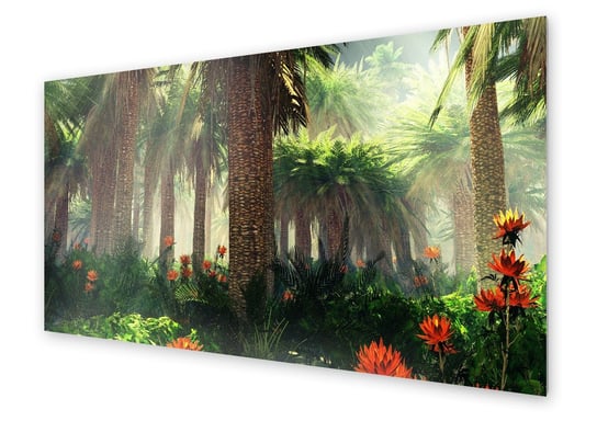 Panel kuchenny HOMEPRINT Dżungla, kwiaty wśród palm 120x60 cm HOMEPRINT