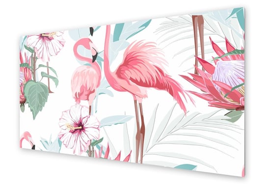 Panel kuchenny HOMEPRINT Egzotyczne ptaki flamingi 100x50 cm HOMEPRINT
