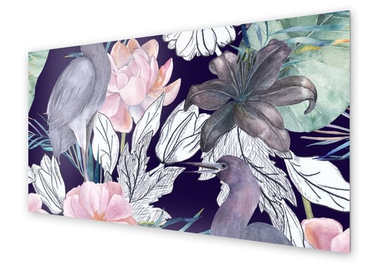 Panel kuchenny HOMEPRINT Egzotyczny ptak wśród roślin 100x50 cm HOMEPRINT